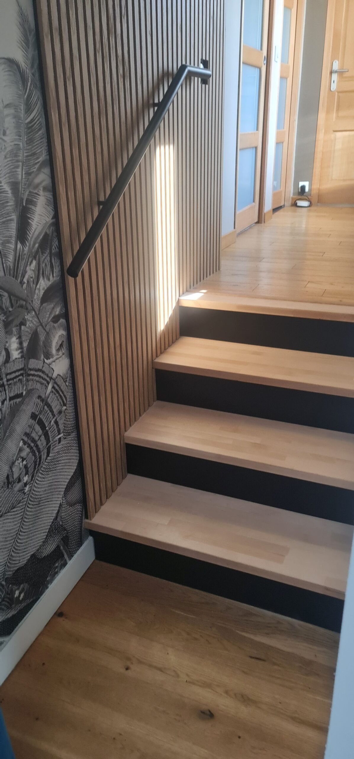 Escalier acier bois 3 marches