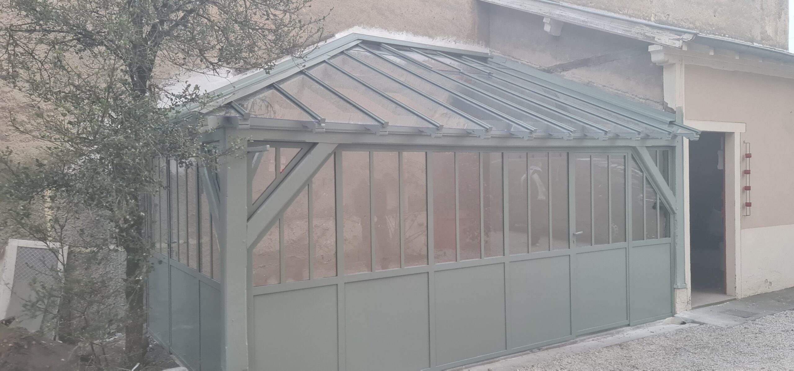 veranda acier sur annexe